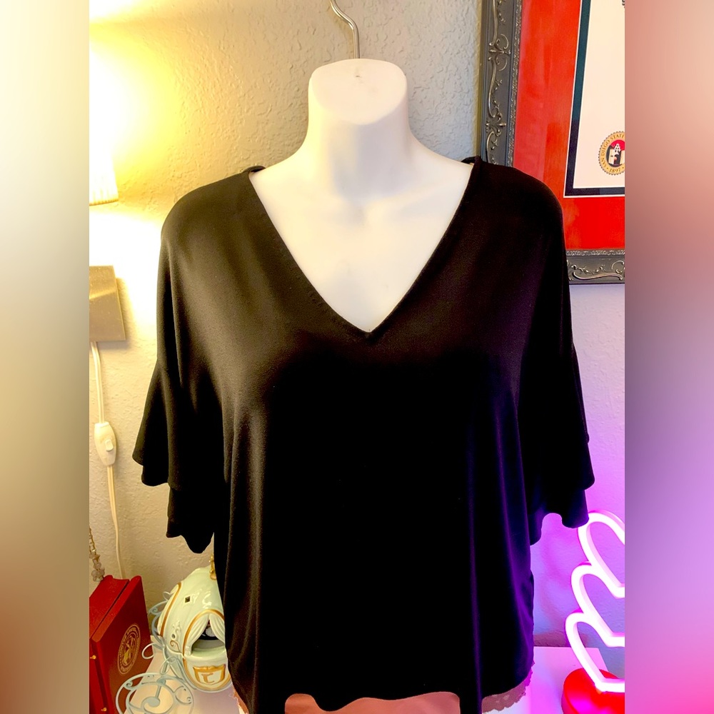 EXPRESS V-neck Ruffle Sleeve Blouse